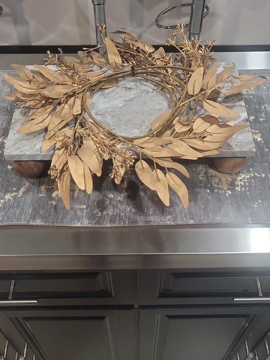 Other - 🍁 Bronze Gold Leaf Wreath with Stem Accent / Candle Ring